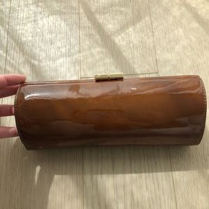 Jimmy Choo Patent Leather Tan Clutch